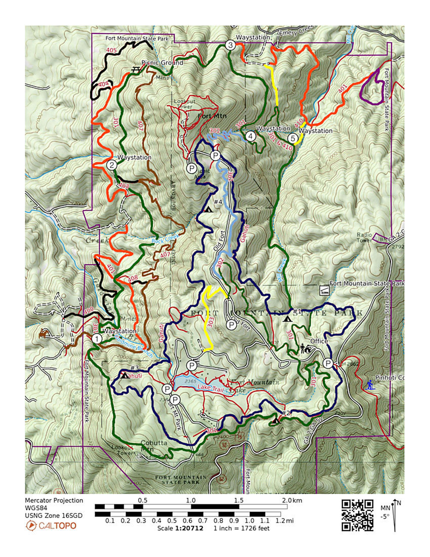 Fort Mountain State Park Trail Map